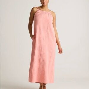 Quince 100% cotton Coral Maxi Dress